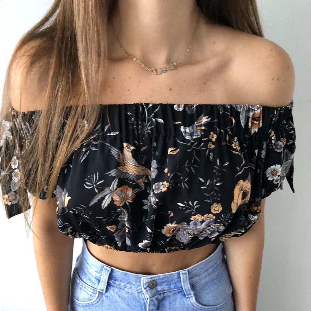 LF Off The Shoulder Floral Blouse